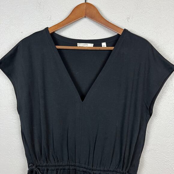 Vince Pima Cotton Jumper Style Dress Loose Fit Modest Black - M - Picture 3 of 5